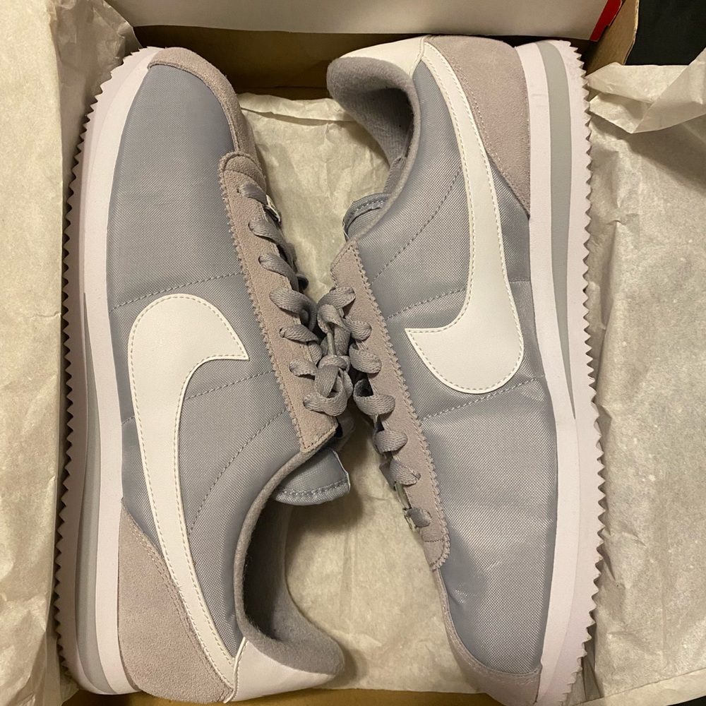 Gray nylon Nike cortez